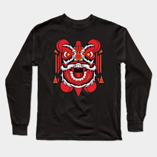 Lion dance with typical feathers Long Sleeve T-Shirt